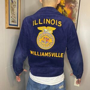 True Vintage 1980s FFA Corduroy Jacket w/ Pjns and Tie Size 38 Large